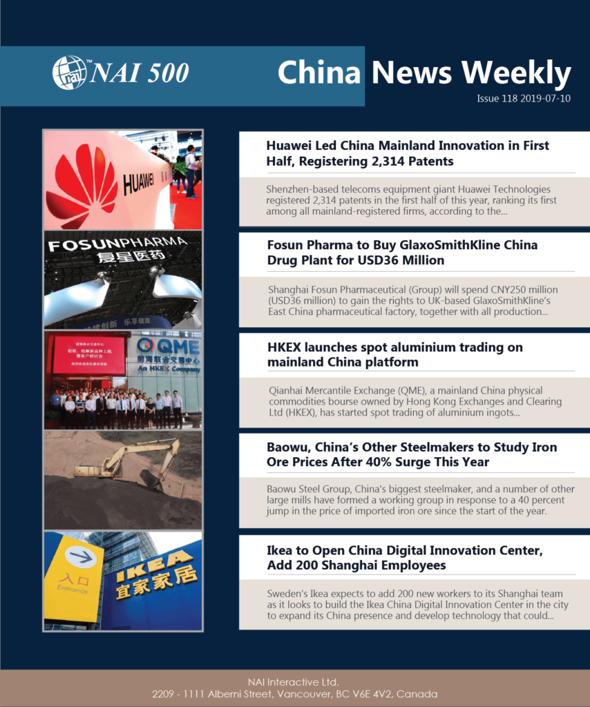 China News Weekly 118 – Huawei Led China Mainland Innovation in First Half, Registering 2,314 Patents