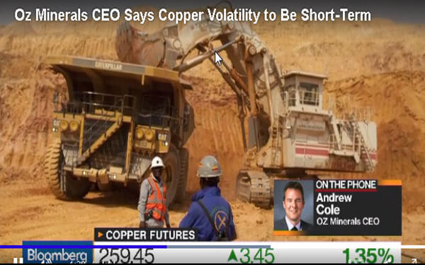Copper Outlook Still Strong on Supply Crunch, OZ Minerals Says - NAI 500