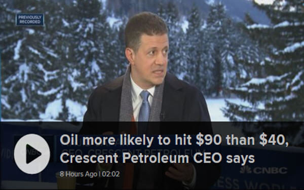 Oil CEO says prices are more likley to hit $90 than $40 during 2019-某石油公司CEO称油价2019年更有可能涨至每桶90美元