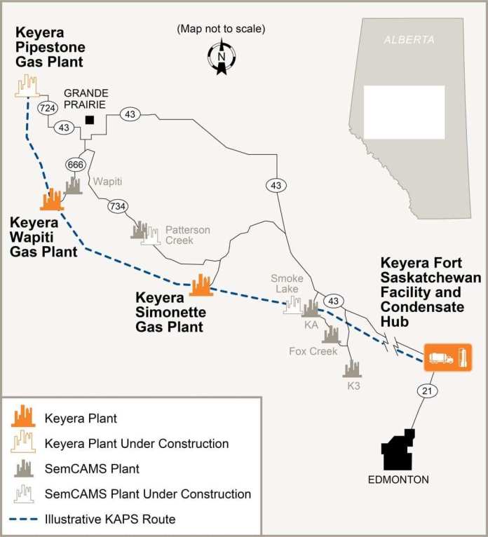 Keyera 天然气凝析液和凝析油管道系统Key Access Pipeline System（KAPS）