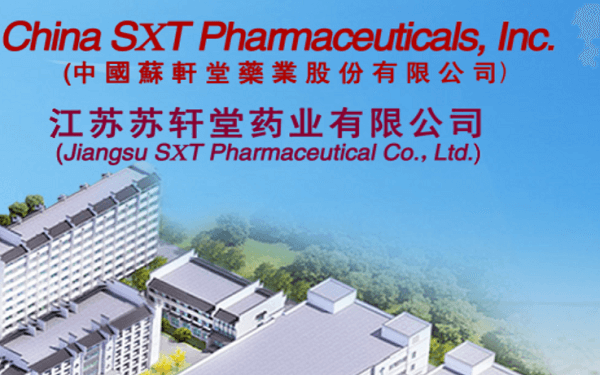 China Sxt Pharmaceuticals News