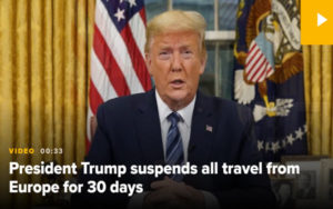 特朗普宣布对欧洲实行30天旅行禁令