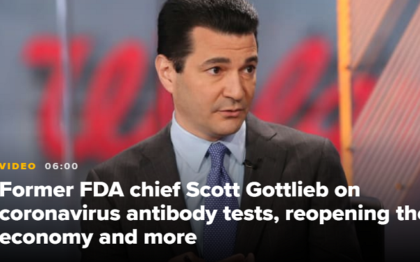 前FDA局长：检测不足，美新冠病毒病例实际高出10到20倍