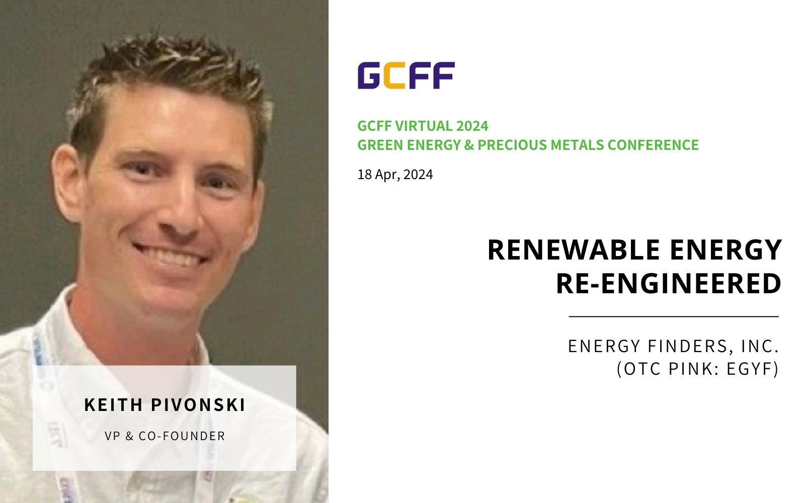 Renewable Energy Re-Engineered – Energy Finders | GCFF 2024